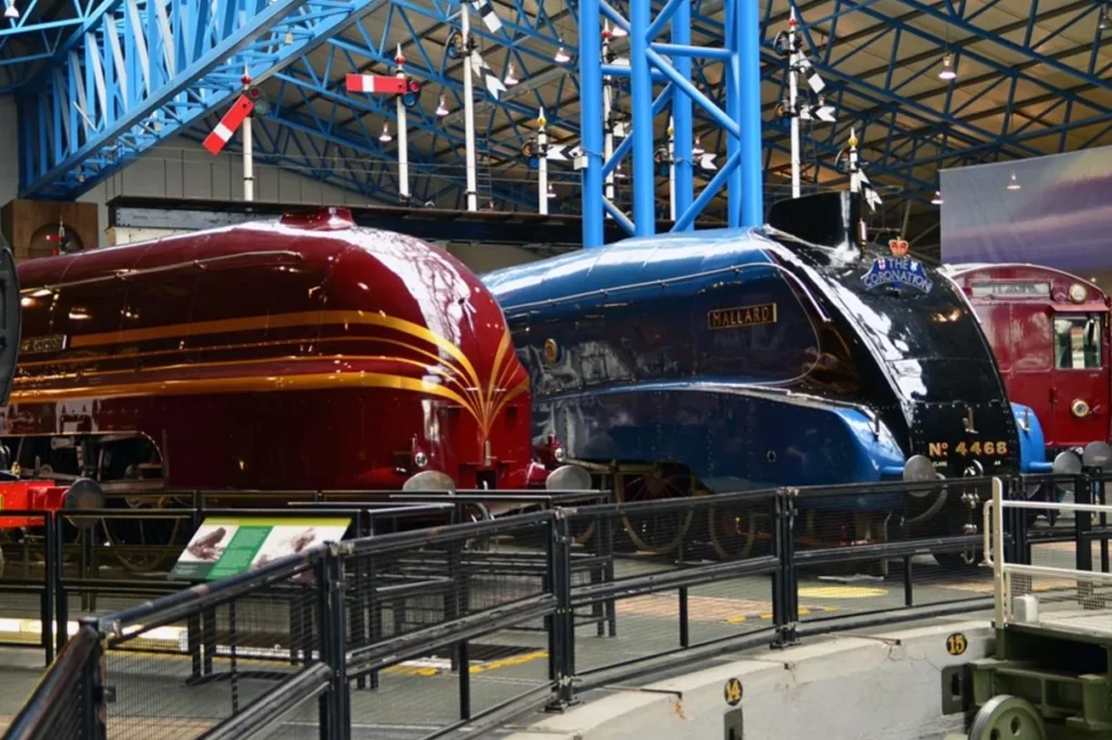 Locomotives in the Great Hall at the National Railway Museum
