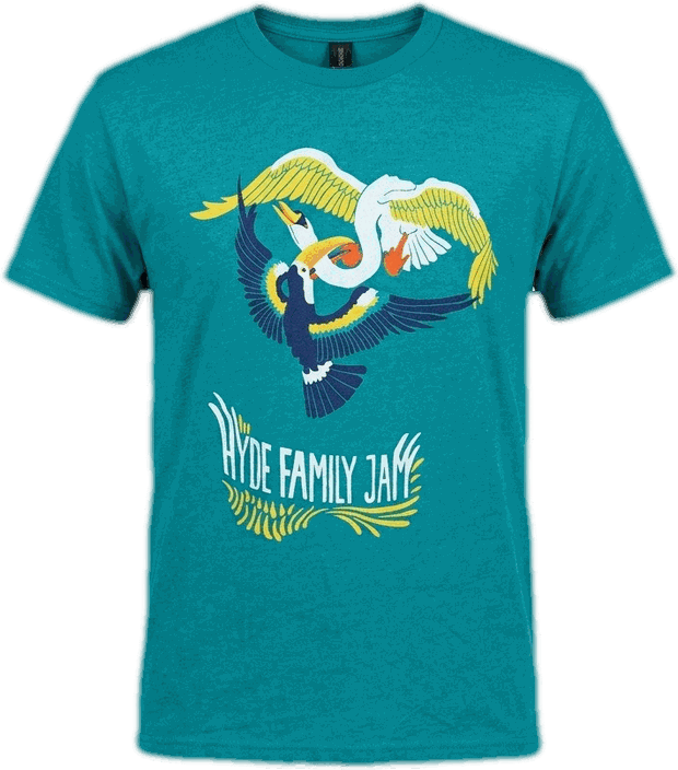 Hyde Family Jam Birds T-shirt in teal
